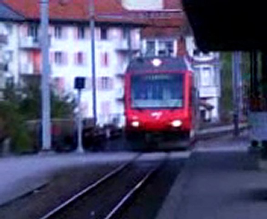 Arriver en gare de Tavannes d'une rame CJ Abe