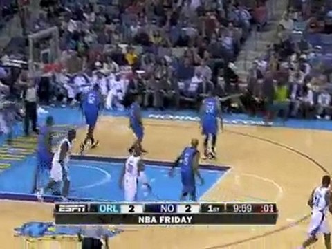 Dwight Howard blocks Darren Collison's shot during the first