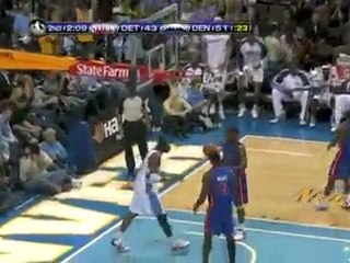 Nene cleans up the mess in front of the bucket with a big sl