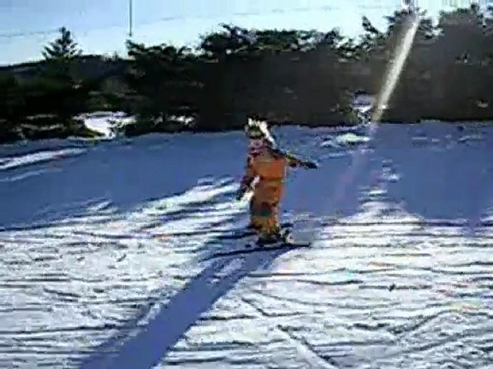 Martin fait du ski au Ballon d'Alsace