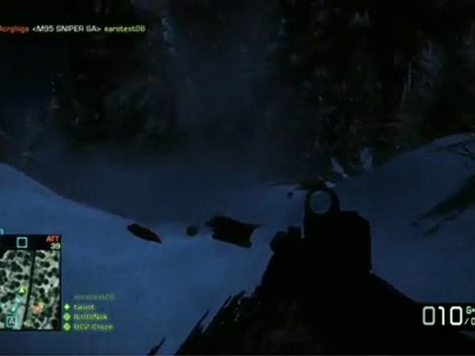 gameplay batlefeald bad company 2 ( cartes la nuit )