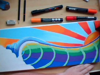 Barreling Wave Surf Art Painting