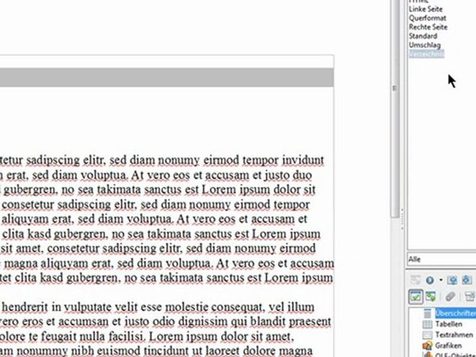 Inhaltsverzeichnis mit Writer