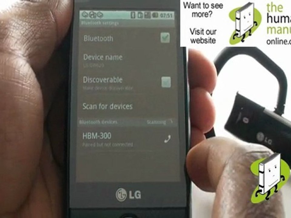 Connect your Bluetooth headset LG GW620 | The Human Manual