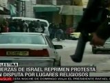 Fuerzas de Israel reprimen protesta palestina