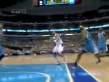Shawn Marion takes the pass, gets fouled and sinks the layup