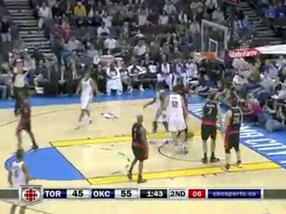 Jeff Green drives to the basket, gets fouled and finishes wi