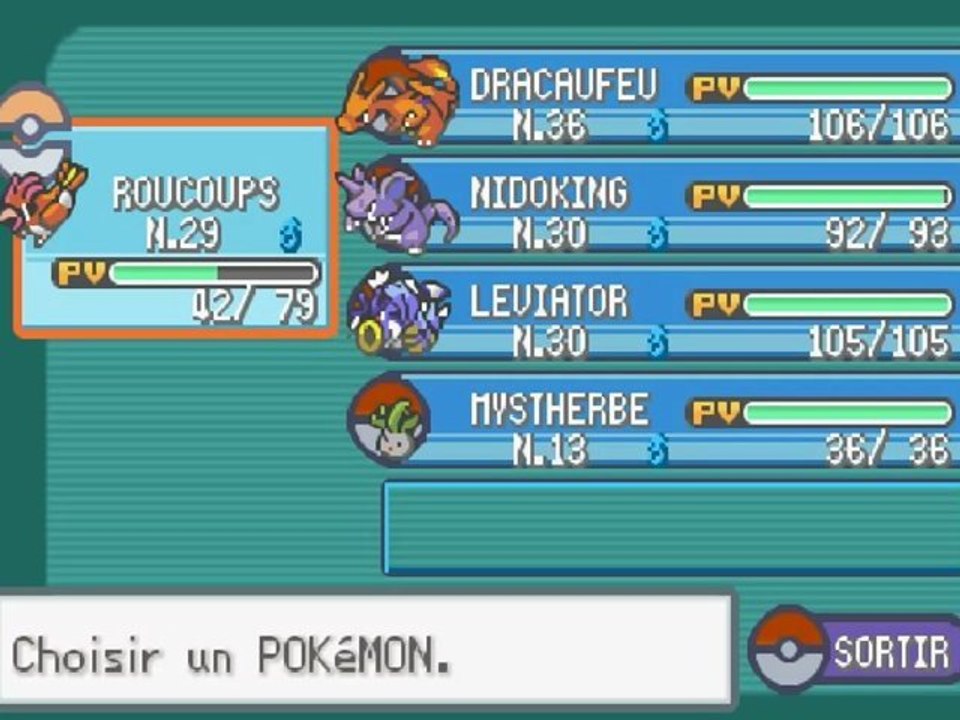pokemon rouge feu 17 parmanie
