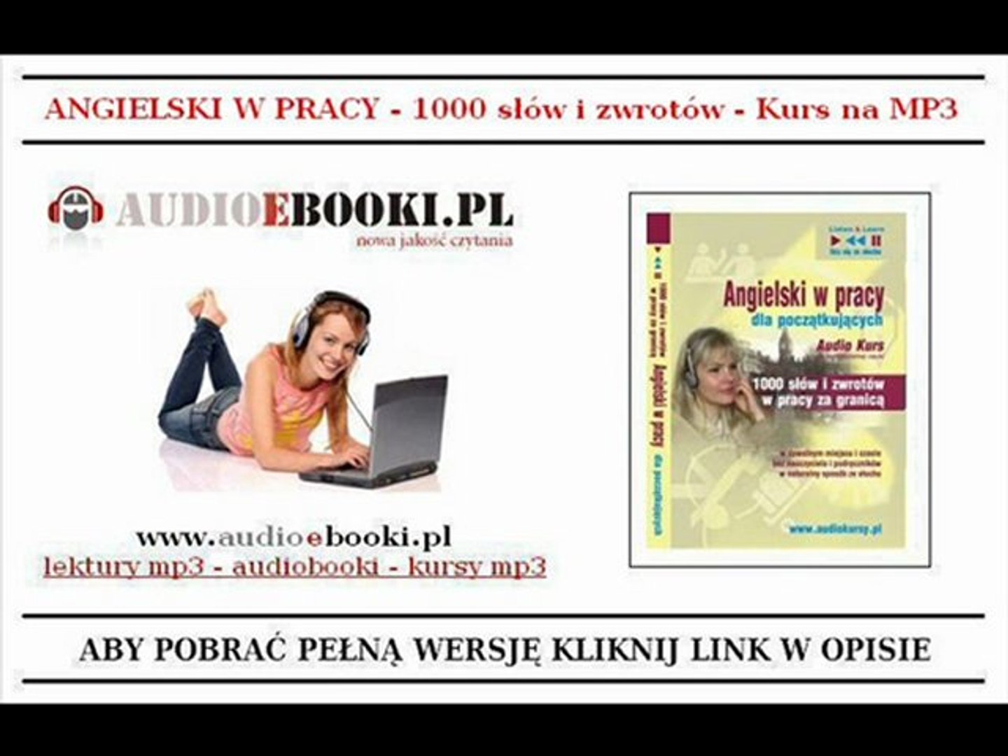 ⁣KURS ANGIELSKI w PRACY - 1000 słów - Audiobook  na MP3