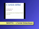 MARTA - Présentation d’une UNITÉ DIDACTIQUE