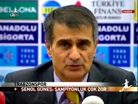 Şenol Güneş : ''Şampiyonluk zor'' 1 Mart 2010