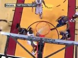 Dwyane Wade blows through the defense and finishes with a hu