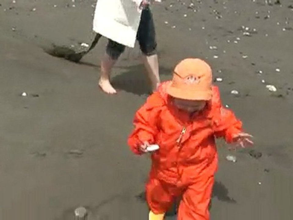 op het strand in N ierland