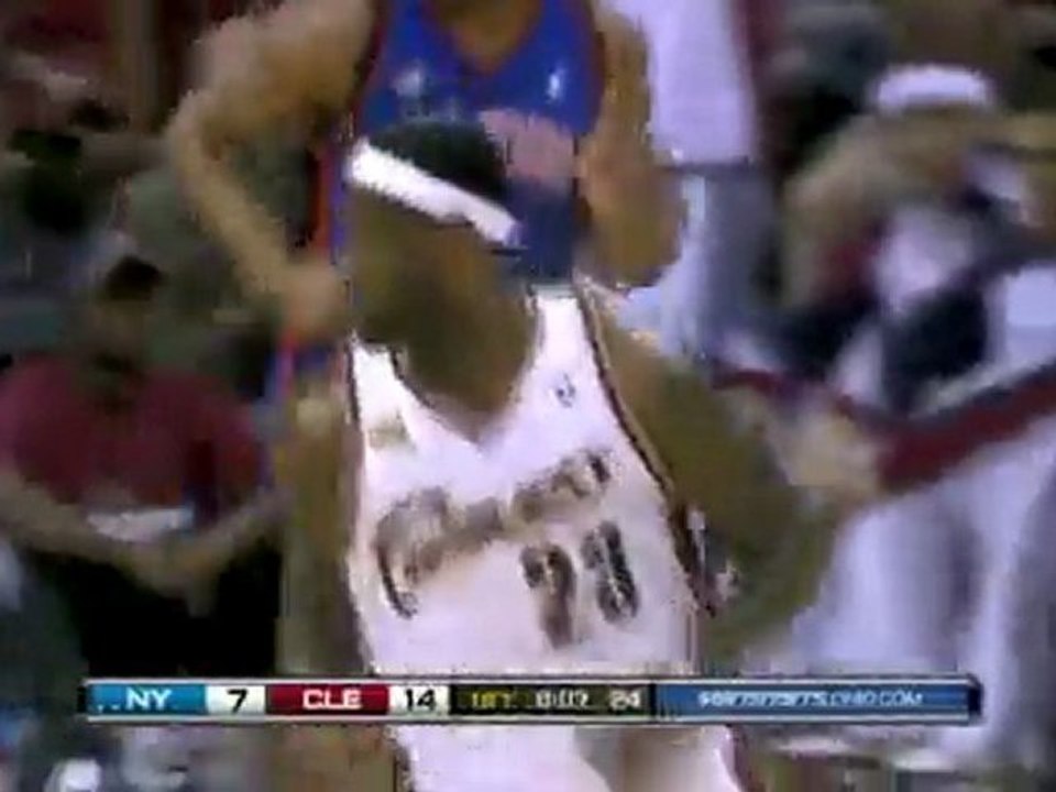 LeBron James finishes with a monster one-handed flush.