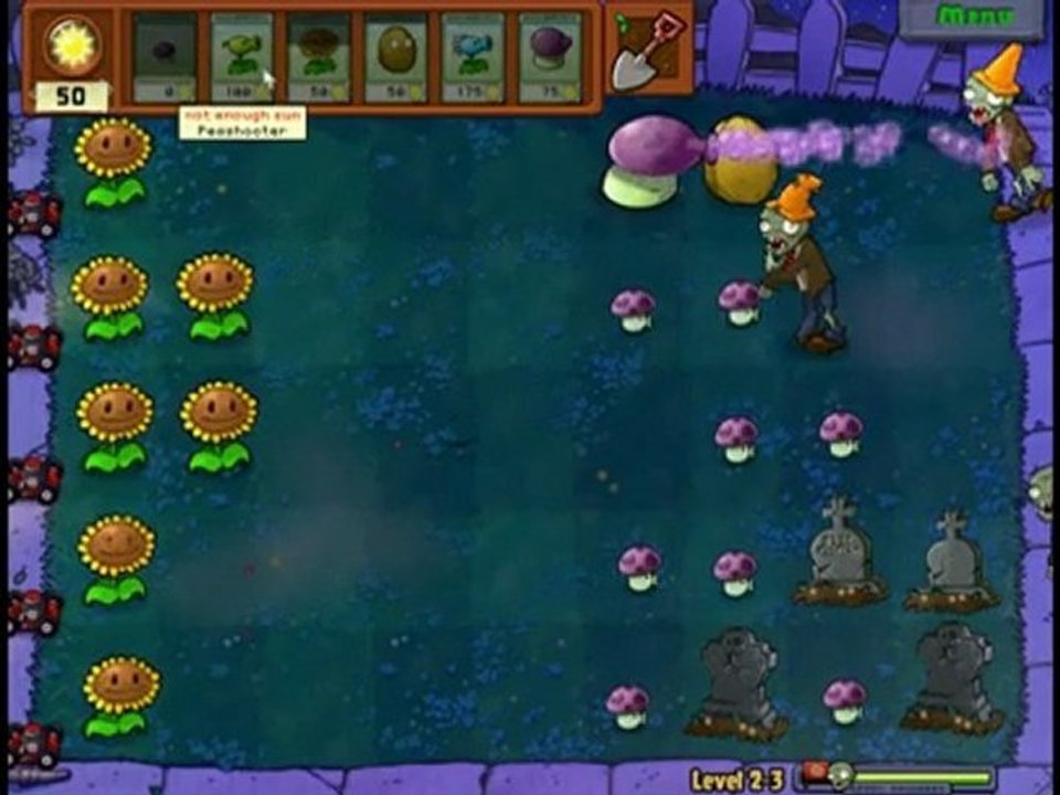 Plants Vs Zombies Level 2-3 Walkthrough