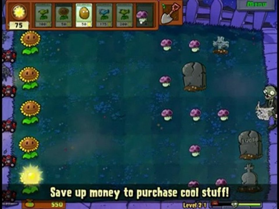Plants Vs Zombies Level 2-1 Walkthrough