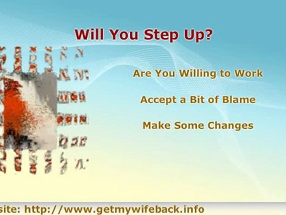 How to Get Your Wife Back