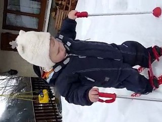 noé fait du ski à l'envers