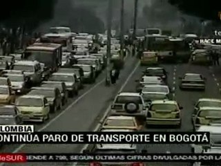 Continúa paro de transportistas en Bogotá