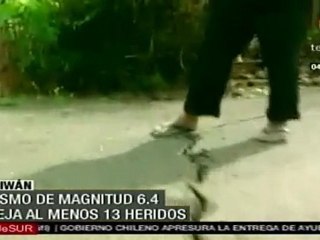 Sismo de 6,4 deja 13 heridos en Taiwán