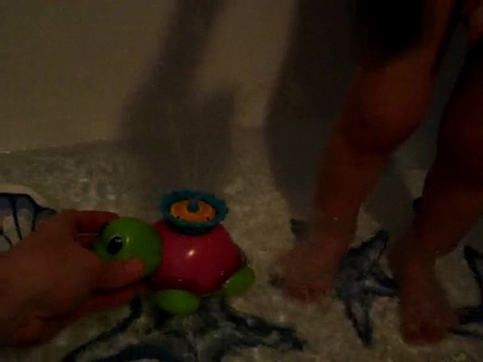 quentin dans le bain et madame tortue