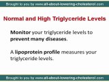 What are normal and high triglyceride levels?