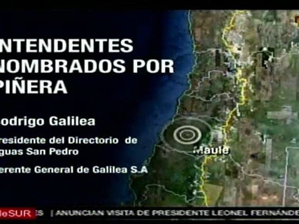 Nombra Piñera 4 intendentes  en Chile