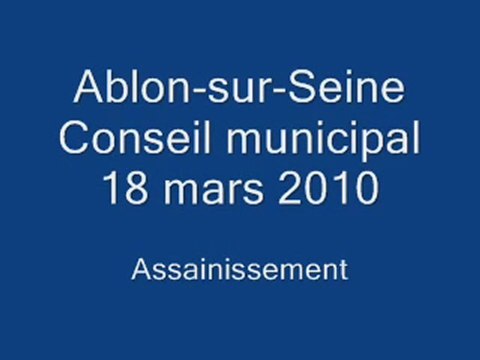 Conseil municipal - 18 mars 2010 - Assainissement