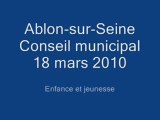 Conseil municipal du 18 mars 2010 - Enfance et jeunesse