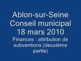 Conseil municipal - 18 mars 2010 - Finances-subventions 2