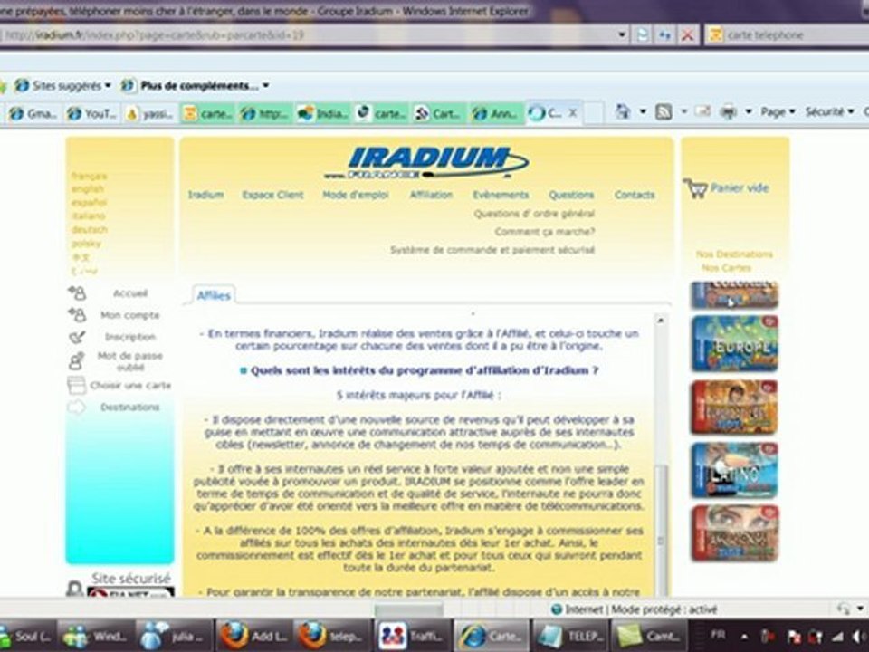 appels telephonique par carte de telephone