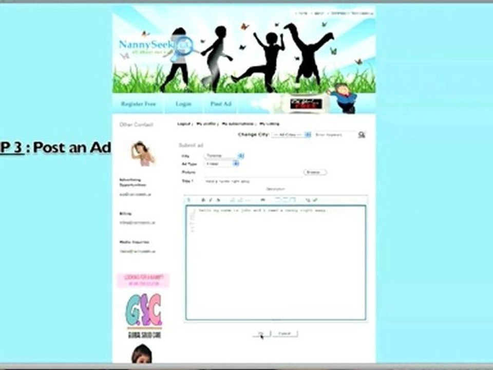 How to video for nannyseek.ca
