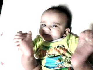 Areej Ali: sucking her foot thumb. amazing babys action.