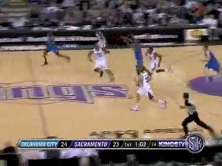 Nick Collison's block on Donte Greene leads to a James Harde