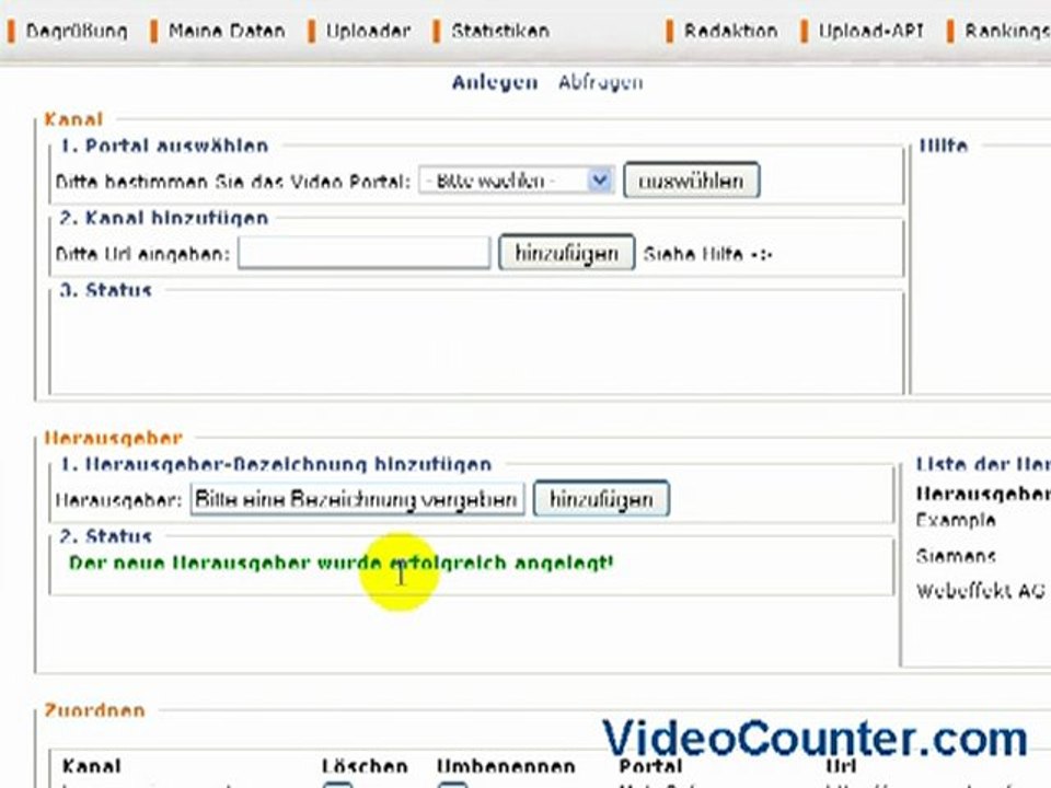 Video-Views zählen mit VideoCounter.com (Tracking)