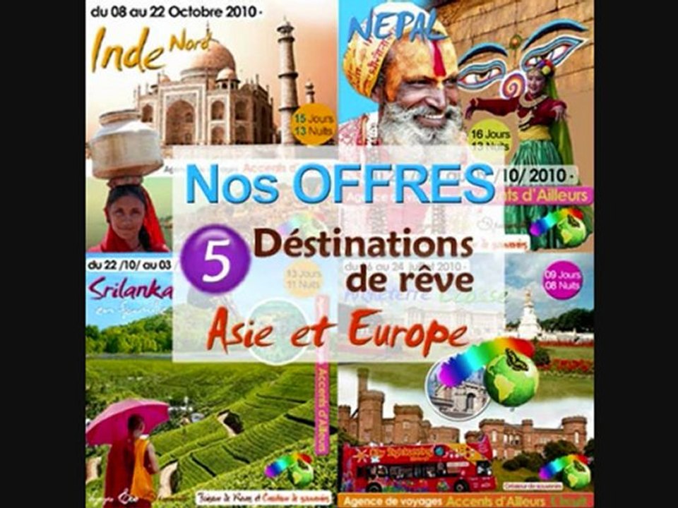 CINQ Destinations/voyages de Rêve année 2010