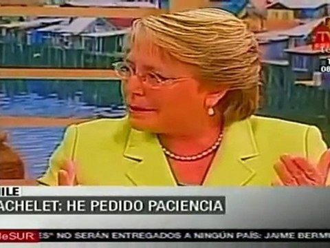 Bachelet pide a los chilenos tengan paciencia
