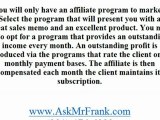 Making Affiliate Marketing Work up a Profit - www.AskMrFrank