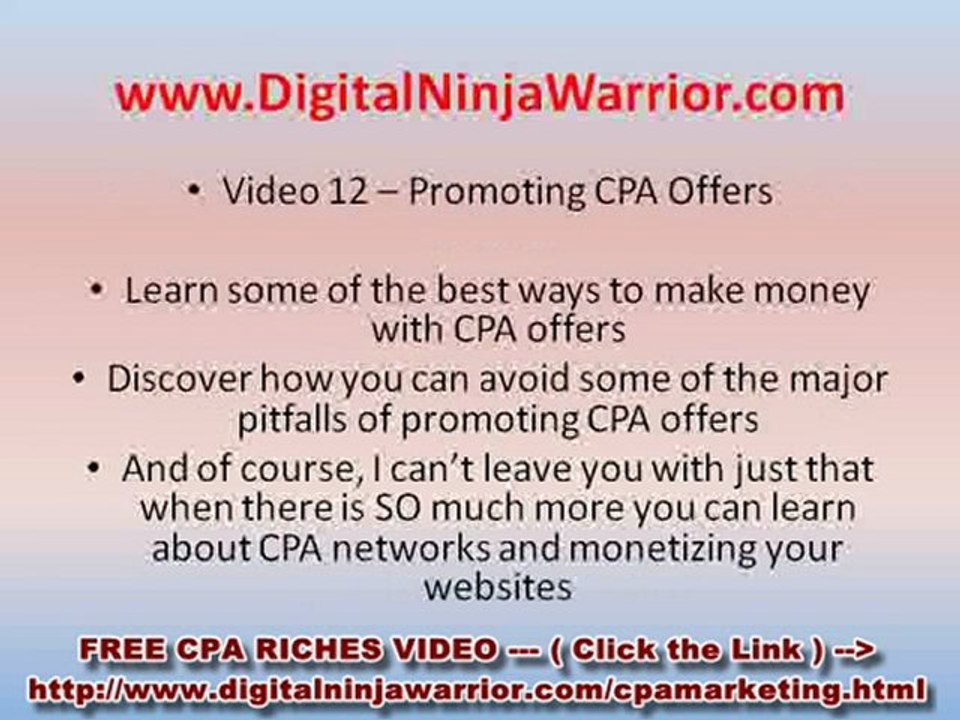 Zero Friction Marketing CPA Cash System