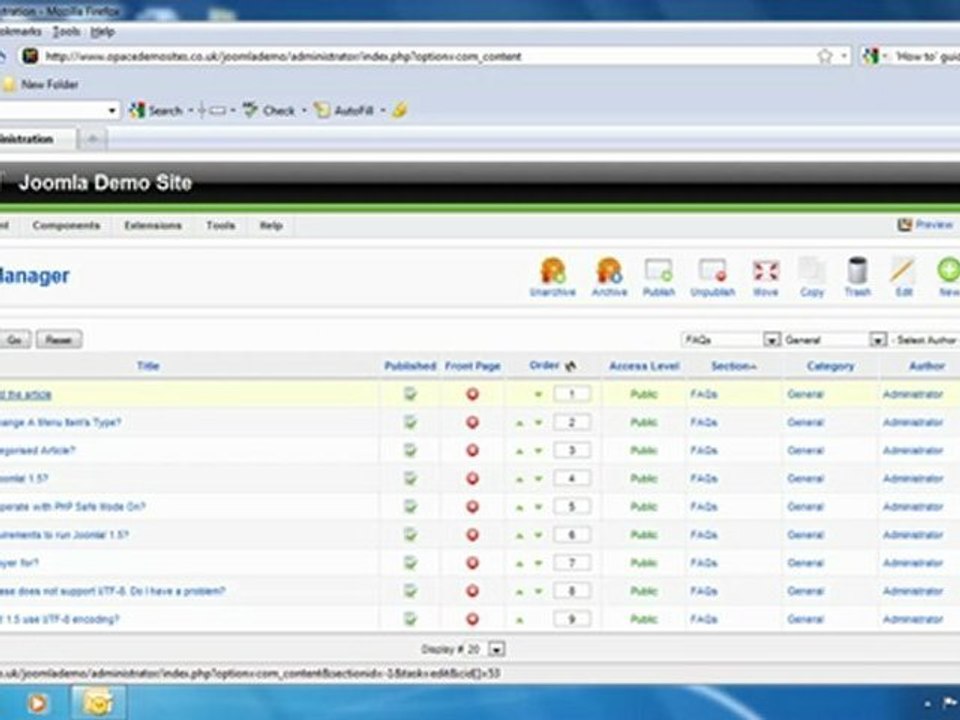 Opace Joomla Video Tutorials 4: How to Edit Article Guide