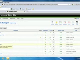 Opace Joomla Video Tutorials 7: How to Reorder Menu Guide