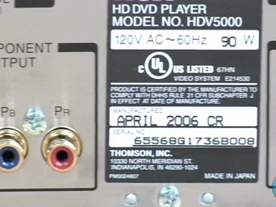 RCA HDV5000 HD DVD Player