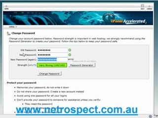 cPanel Video Tutorial - Change Password