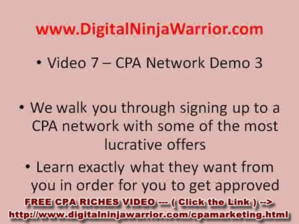 CPA Affiliate Marketing Online Millionaire