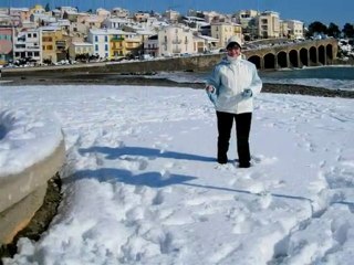 il neige à banyuls sur mer le 8 et 9 mars 2010 jacky