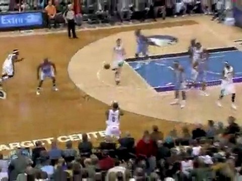 Jonny Flynn finishes this play with an acrobatic move toward