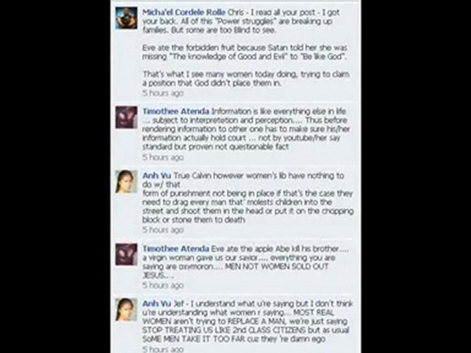 FOREVER DEFLECTIONS ABOUT SO-CALLED WOMEN'S LIBERATION!!!!