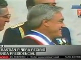 Sebastián Piñera recibe banda presidencial en Chile