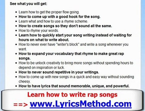 How to Write a Rap Song - Learn To Write Rap Lyrics Tips - L