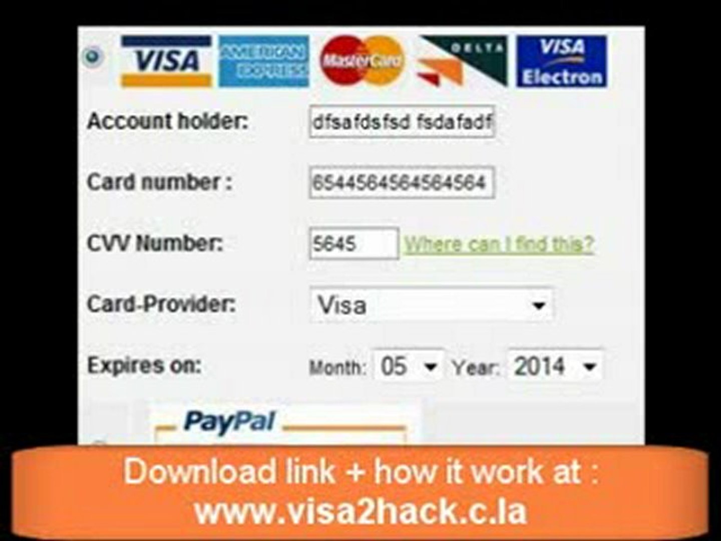 the last version 2010 of credit card generator - video Dailymotion